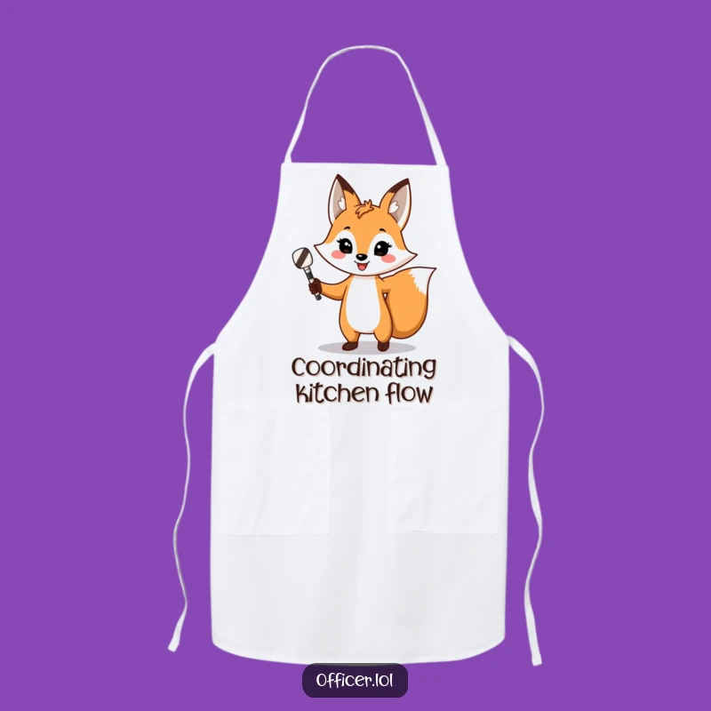 Funny Fox Traffic Director Apron: Confident Kitchen Control, Perfect Humorous Kitchen Gift
