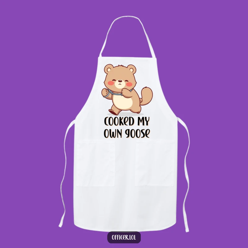 Funny Bear Apron: Cook Up Some Laughs in the Kitchen!