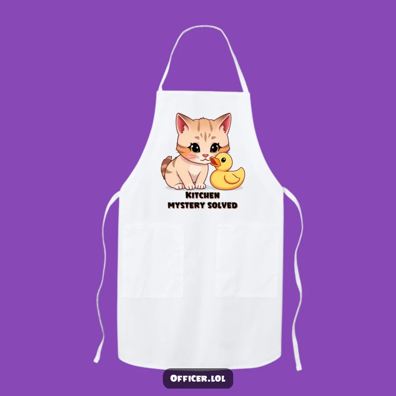 Funny Cat Kitchen Detective Apron: Investigate Your Cooking with Humor