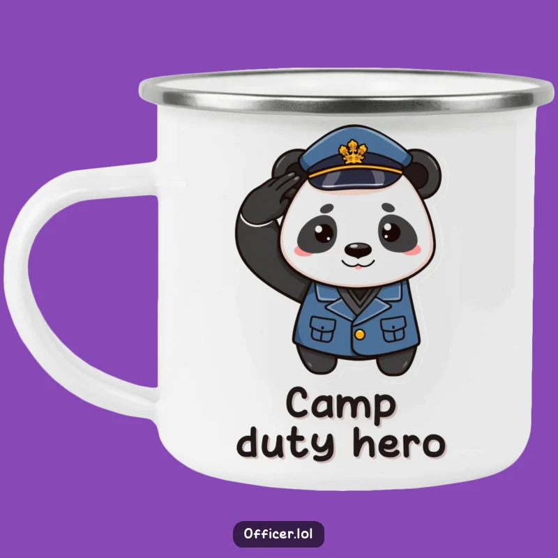 Funny Panda Officer Camping Mug - Adventure with a Smirk