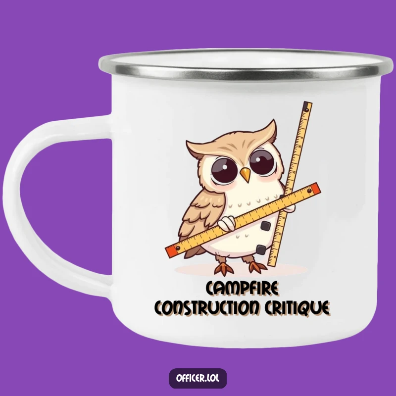 Funny Owl Measurement Camping Mug: Wise Owl Measures Nature