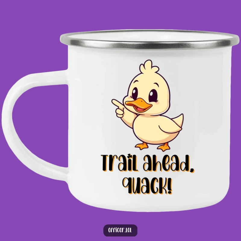 Funny Duck Pointing Camping Mug: Cheerful Companion - Hilarious Outdoor Gift