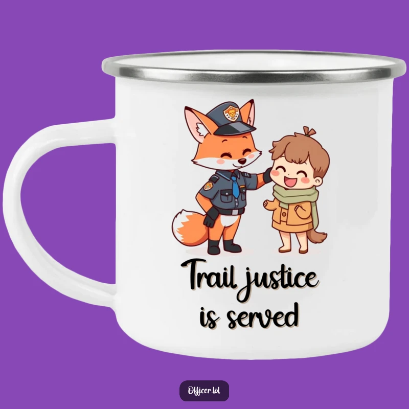 Funny Fox Officer Camping Mug: Adventure with a Friendly Companion
