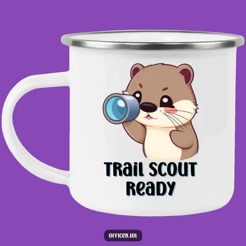 Funny Otter Spyglass Camping Mug: Adventure Mug, Outdoor Humorous Gift