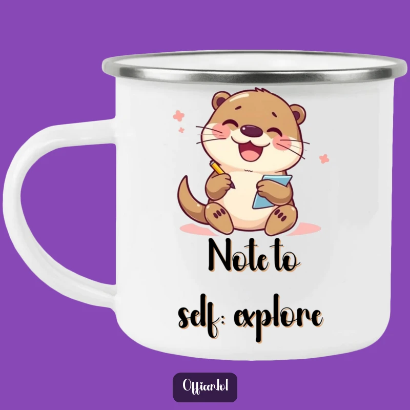 Funny Otter Note-Taking Camping Mug: Stay Organized on Adventures
