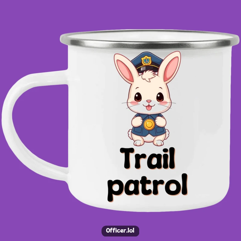 Funny Bunny Officer Camping Mug: Cute Protection for Your Outdoor Adventures!