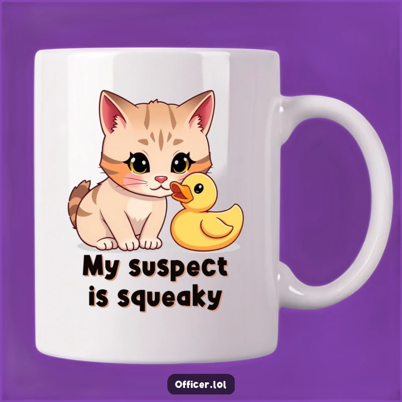 Funny Cat Interrogation Mug: Playful Cat's Curious Stare is a Hilarious Gift for Pet Lovers