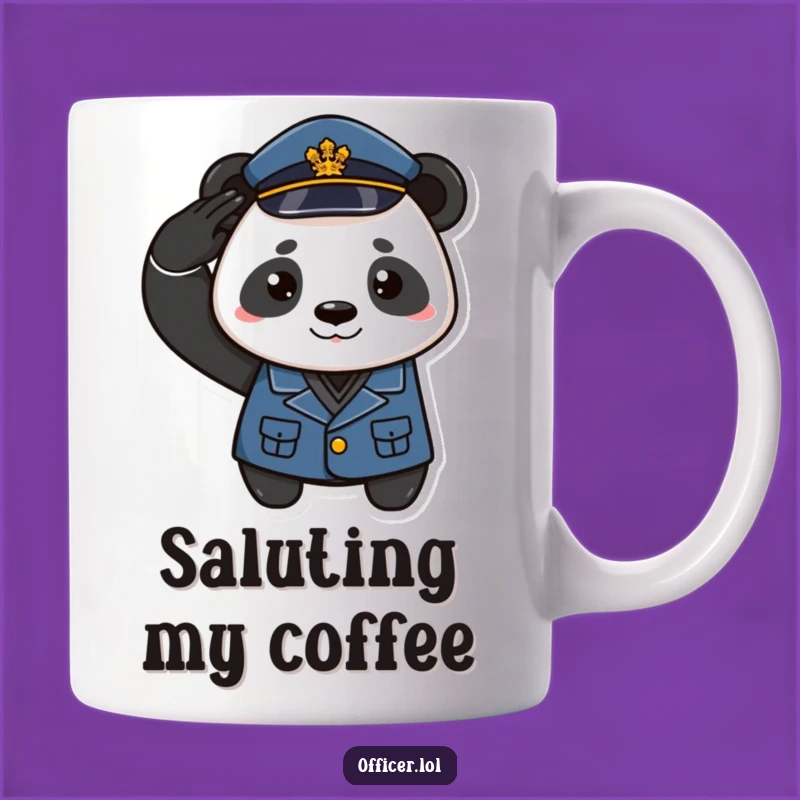 Funny Panda Salute Mug - Humorous Gift for Military Fans