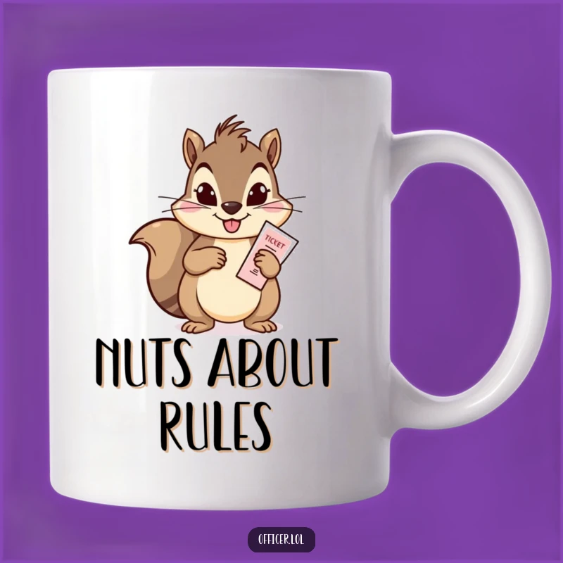 Funny Squirrel Traffic Cop Mug: Hilarious Gift for Rule-Breakers and Jokers