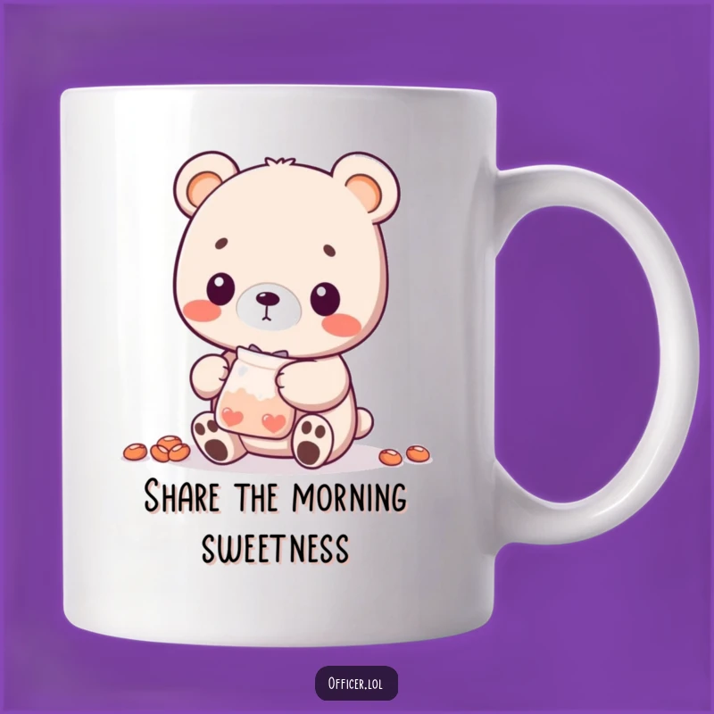 Funny Bear Cub Treat Mug: Sweet Cub Sharing Goodies, Perfect Gift