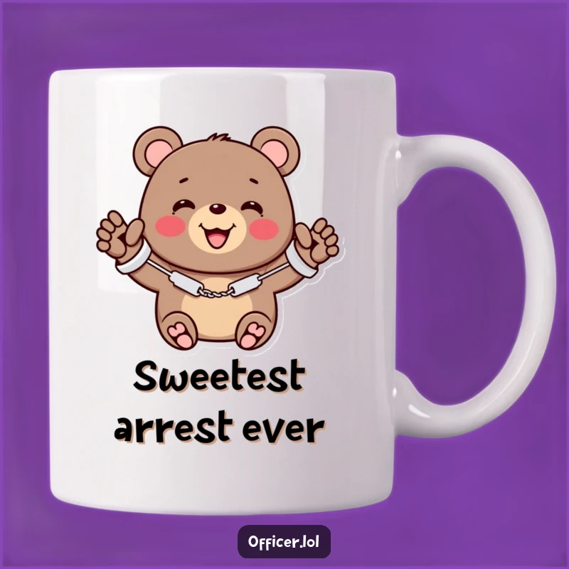 Funny Bear Handcuffs Mug - Guilty of Being Adorable Gift