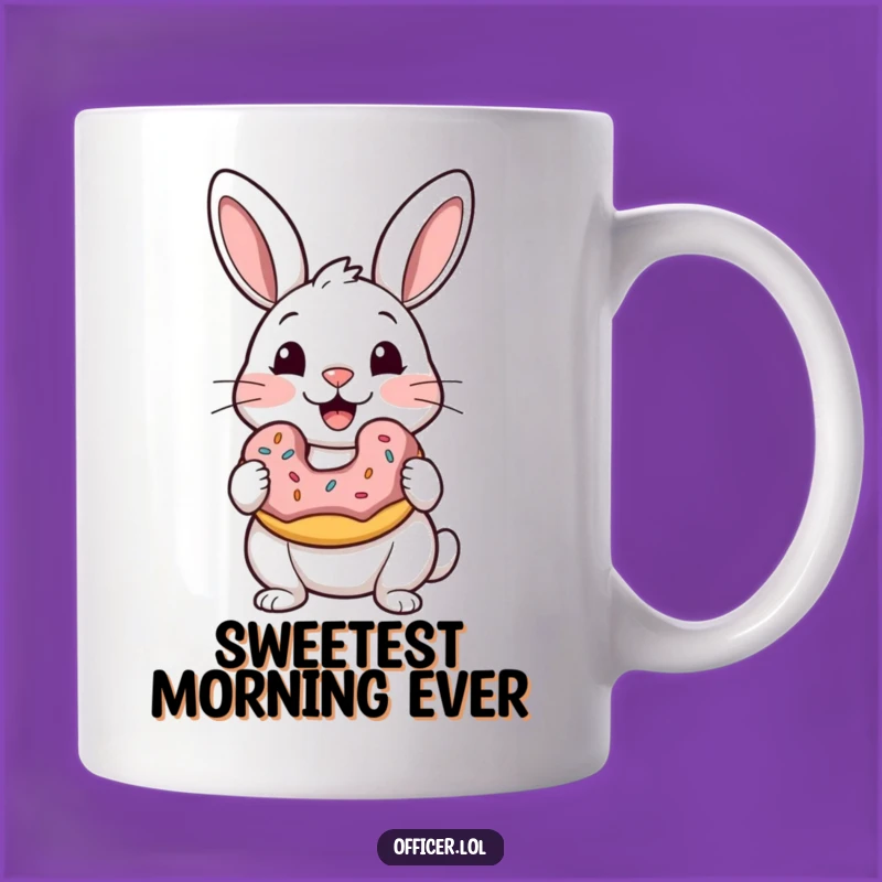 Funny Rabbit Donut Mug: A Sweet Treat for Your Morning Laugh!
