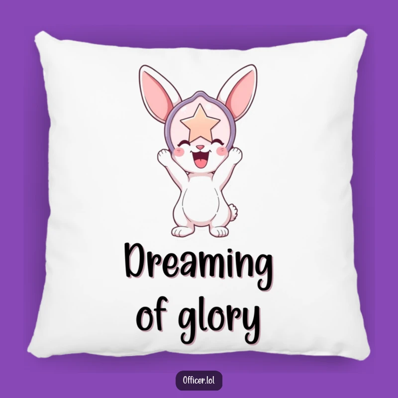 Funny Bunny Badge Pillow: Cozy Pride, Hilarious Accent, Perfect Gift