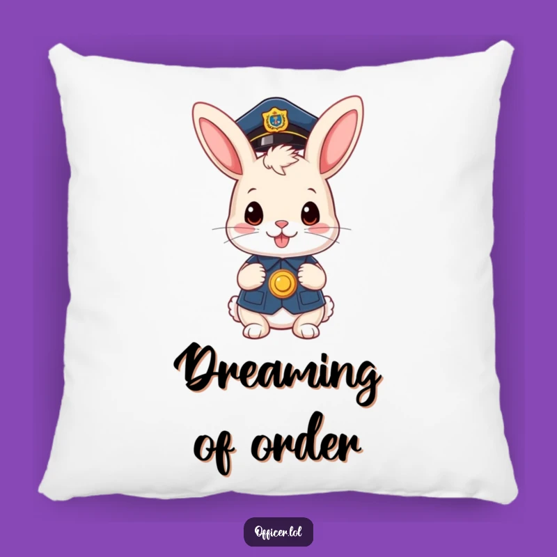 Funny Bunny Officer Pillow: Snuggle Up with Cute and Cozy Protection!