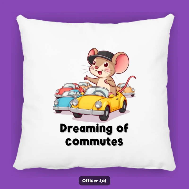 Funny Mouse Pillow: Cozy Determined Director Accent Pillow
