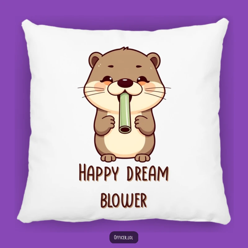 Funny Otter Grin Pillow - Cozy & Humorous Accent for Cheerful Nooks