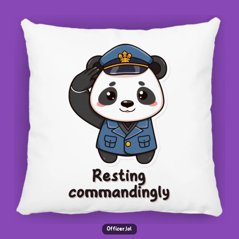 Funny Panda Officer Pillow - Cozy Comfort with a Smirk