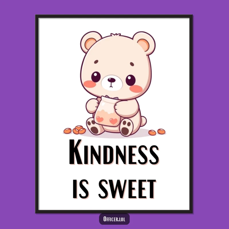 Funny Bear Cub Treat Digital Art: Instant Download of Sweet Cub Art