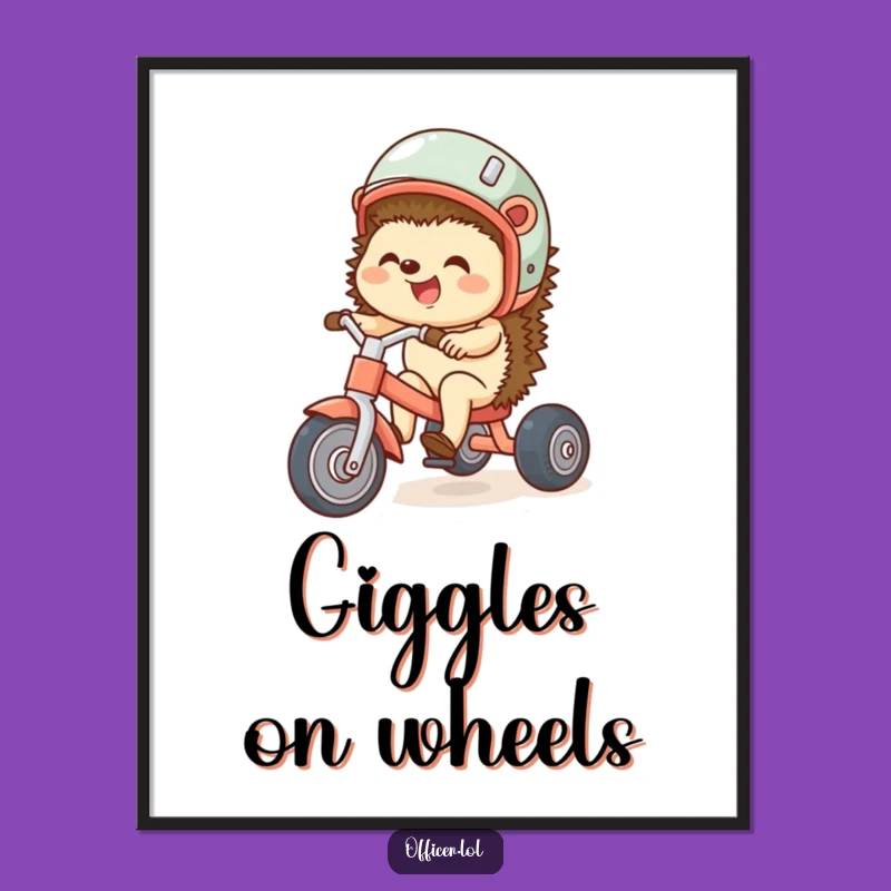 Funny Hedgehog Joy Art: Hilarious Digital Print for a Cheerful Space