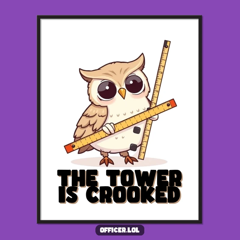 Funny Owl Measurement Digital Art: Instant Download of Wise Owl Art