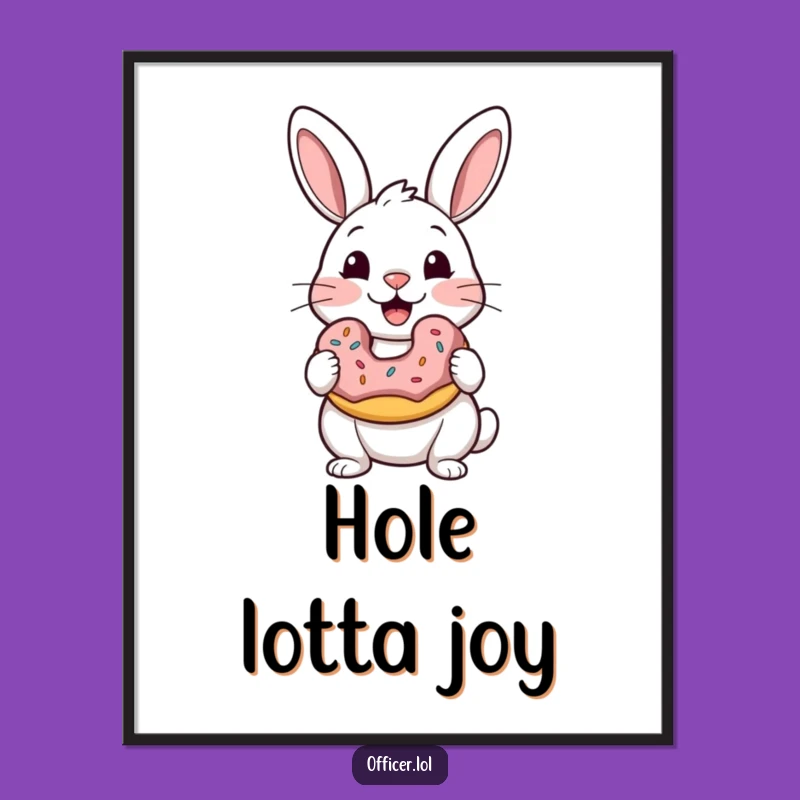 Funny Rabbit Donut Digital Art: Sweeten Your Walls Instantly!