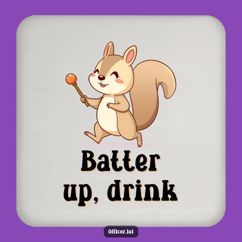 Funny Squirrel Coaster Set: Marching Protection, Unique Funny Gift