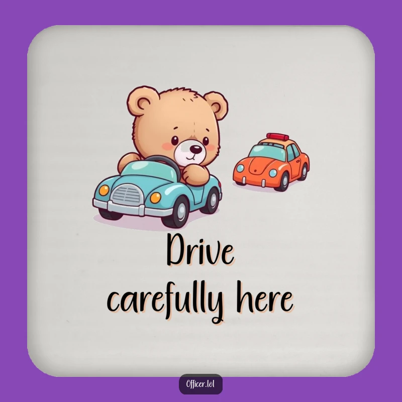 Funny Bear Cub Traffic Coasters: Protect Surfaces with Cute Guidance, Set of Funny Gifts