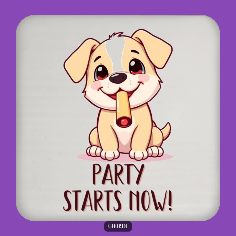 Funny Puppy Whistle Coaster: Protect Surfaces, Hilarious Art, Perfect Gift