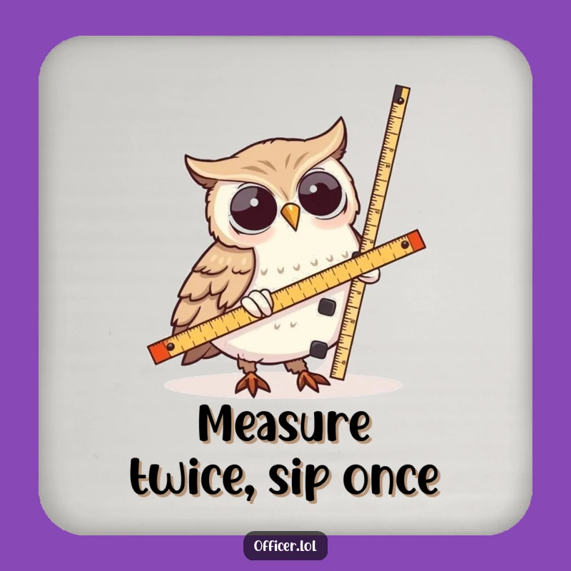 Funny Owl Measurement Coaster: Protect Drinks with Wise Charm