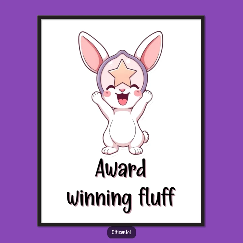 Funny Bunny Badge Poster: Heroic Art, Hilarious Vibes, Wall Decor Gift