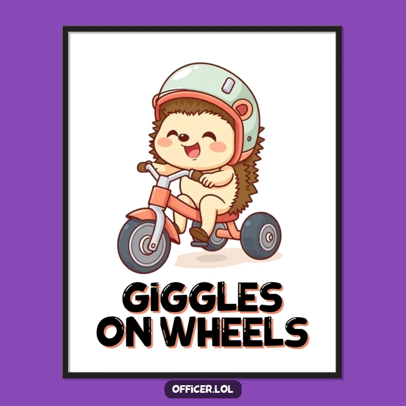 Funny Hedgehog Adventure Poster: Hilarious Wall Art for a Cheerful Space