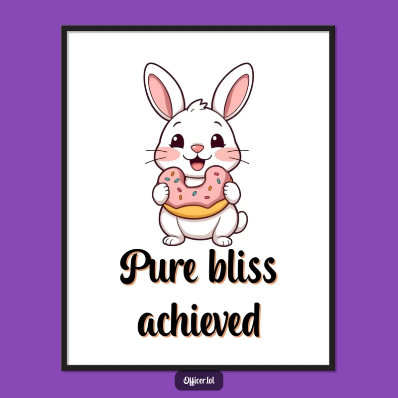 Funny Rabbit Donut Poster: Sweeten Your Walls with Delight!