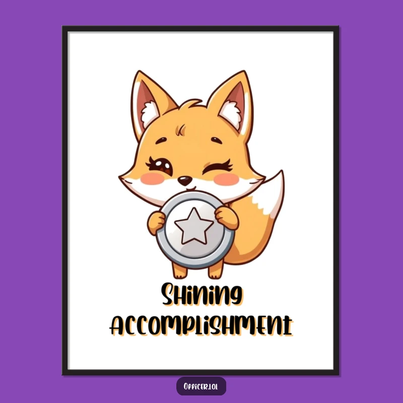 Funny Fox Badge of Honor Poster: Display Pride with This Hilarious Detective Art
