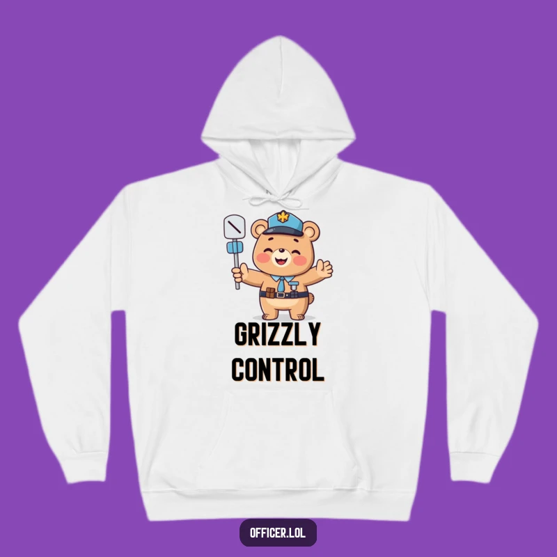 Cozy Funny Bear Officer Hoodie: Stay Warm and Direct Your Day with Smiles!