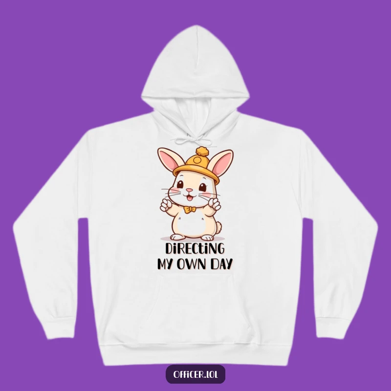 Funny Rabbit Traffic Hoodie: Cozy Up with a Bunny Director, Ideal Funny Gift!