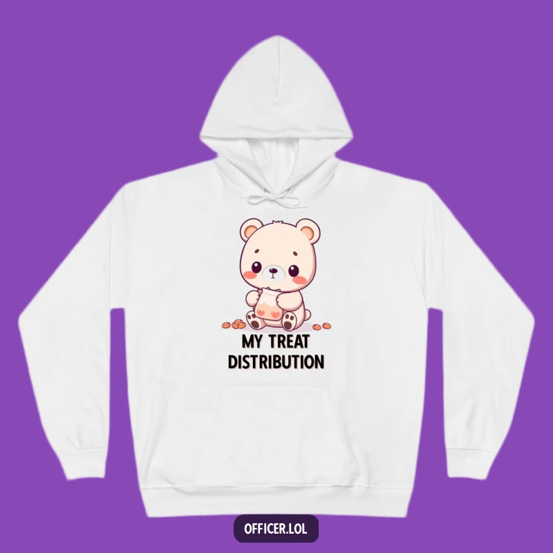 Funny Bear Cub Treat Hoodie: Cozy Comfort Sharing Goodies, Gift Idea
