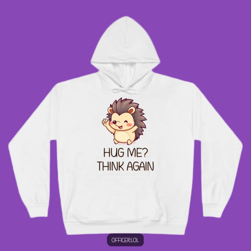 Funny Hedgehog Salute Hoodie: Cozy Up with a Playful and Cheerful Greeting