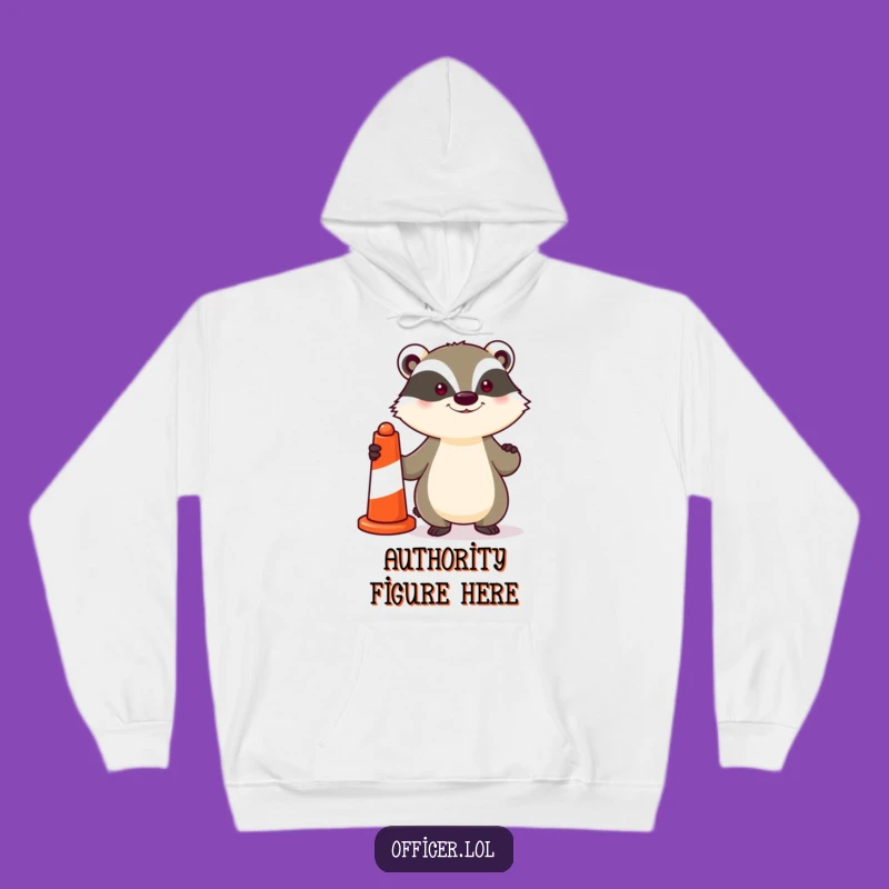 Funny Hoodie: Determined Badger with Traffic Cone - Cozy & Proud Humor