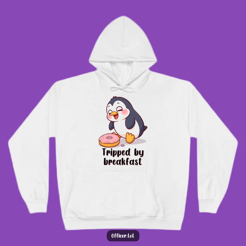 Funny Penguin Donut Fall Hoodie: Cozy Clumsiness, Hilarious Winter Gift