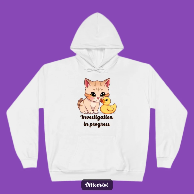 Cozy Funny Cat Investigator Hoodie: Stay Warm and Curious with This Humorous Design