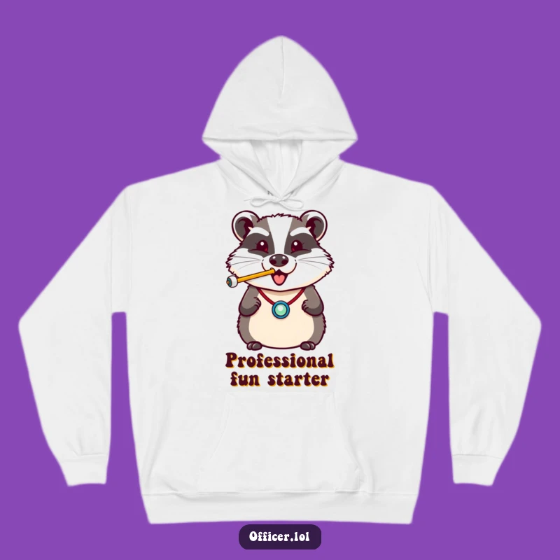 Funny Badger Whistle Hoodie: Cozy Up with a Cheerful Officer, Ideal Funny Gift!