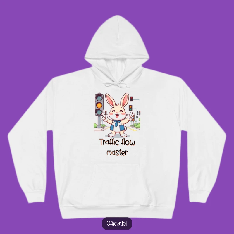 Cozy Funny Bunny Traffic Hoodie: Stay Warm and Cheerful with This Humorous Design