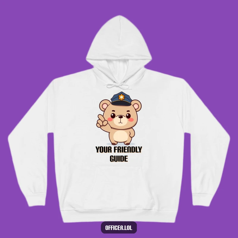 Cozy Funny Bear Cop Hoodie: Stay Warm and Protected with This Humorous Police Design