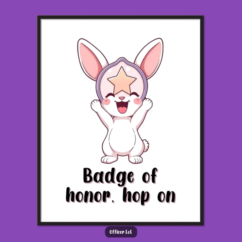 Free Printable Wall Art: Bunny Badge - Whimsical Downloadable Decor