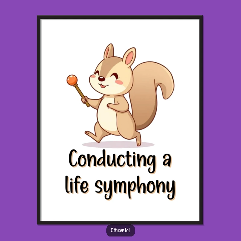 Funny Free Printable Wall Art: Marching Squirrel Decor, Energetic DIY Downloadable Art