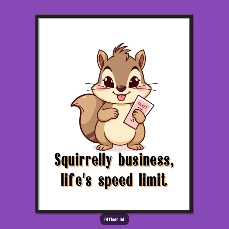 Free Printable Wall Art: Squirrel's Justice! Funny Downloadable Poster
