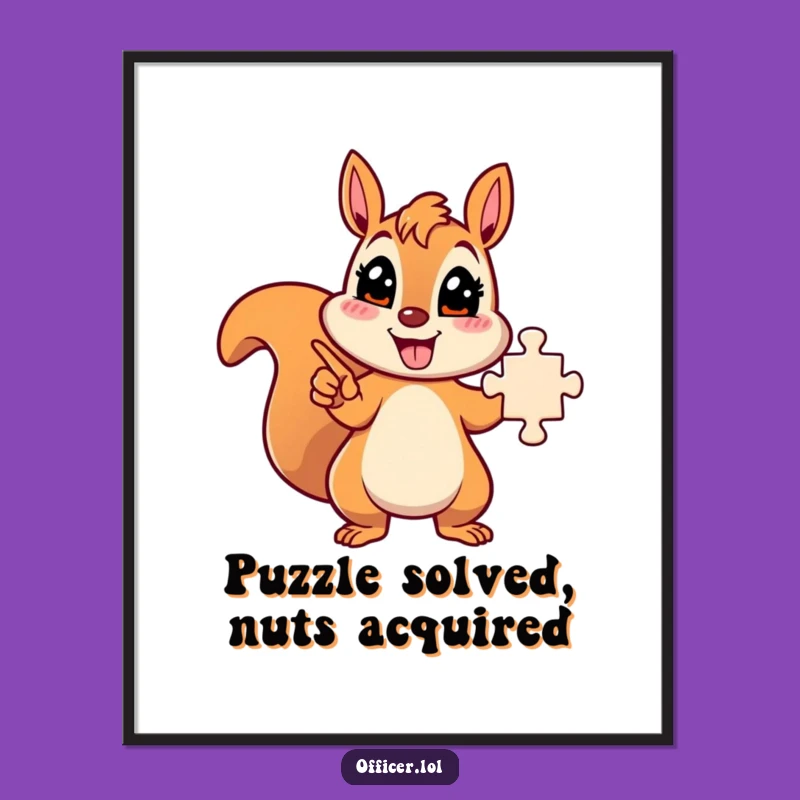 Free Printable Wall Art: Squirrel Solved Puzzle Scene for an Enthusiastic Home