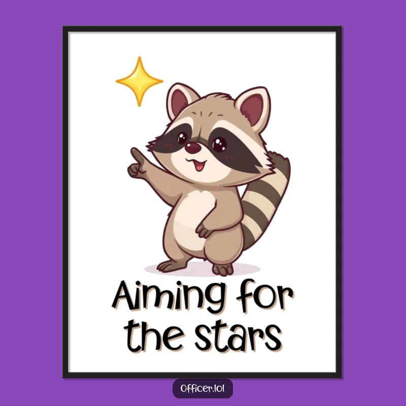 Funny Free Printable Wall Art: Raccoon Star Gazer, Dreamy Downloadable Decor!