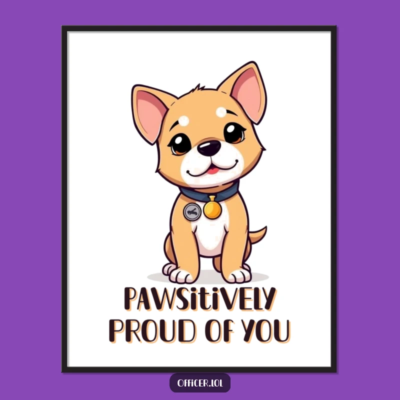 Free Printable Puppy Wall Art: Proud Badge Holder Funny Downloadable Home Decor