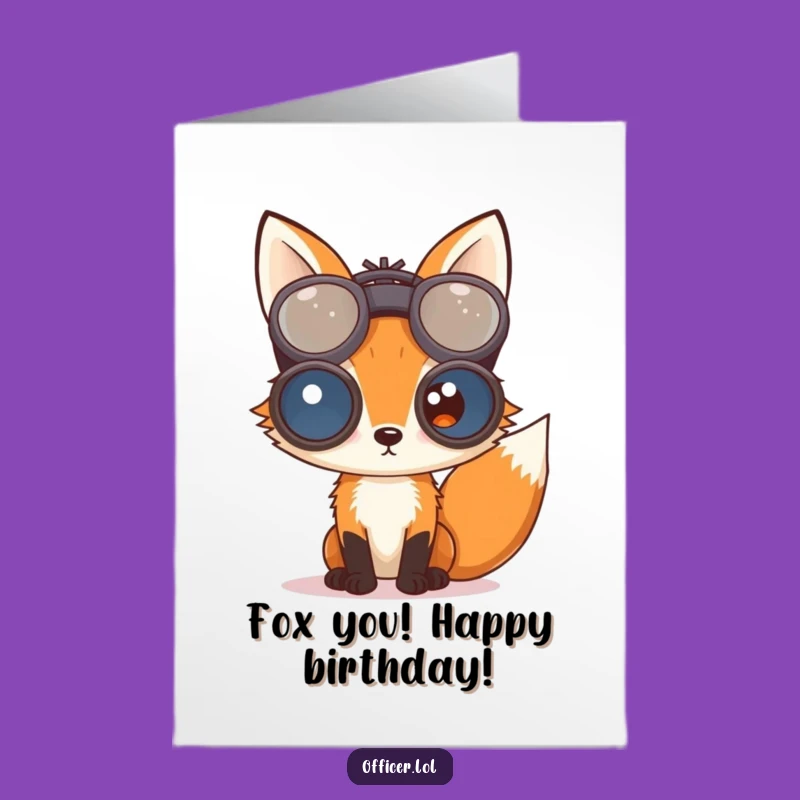 Free Printable Fox Birthday Card: Keen Eyes Funny Downloadable Gift
